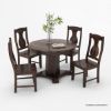 Picture of Lincoln Contemporary Dark Brown Round Kitchen Table Set with 4 Chairs