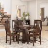 Picture of Lincoln Contemporary Dark Brown Round Kitchen Table Set with 4 Chairs