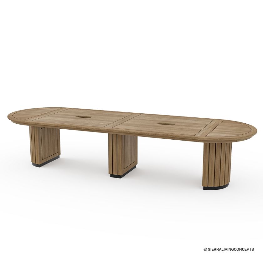 Douglas Modern Rustic Oval Conference Table Size Image