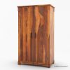 Picture of Kingman Rustic Wardrobe Armoire with Shelves and Drawers