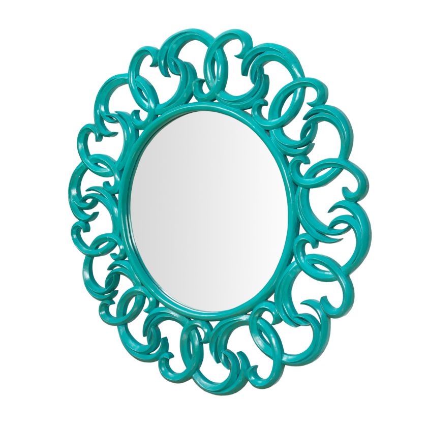 Picture of  Cortez Turquoise Swirl Pattern Round Wall Mirror