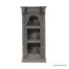 Picture of Camarillo Vintage Arched Hand Carved Rustic 3 Tier Charcoal Bookcase