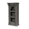 Picture of Camarillo Vintage Arched Hand Carved Rustic 3 Tier Charcoal Bookcase
