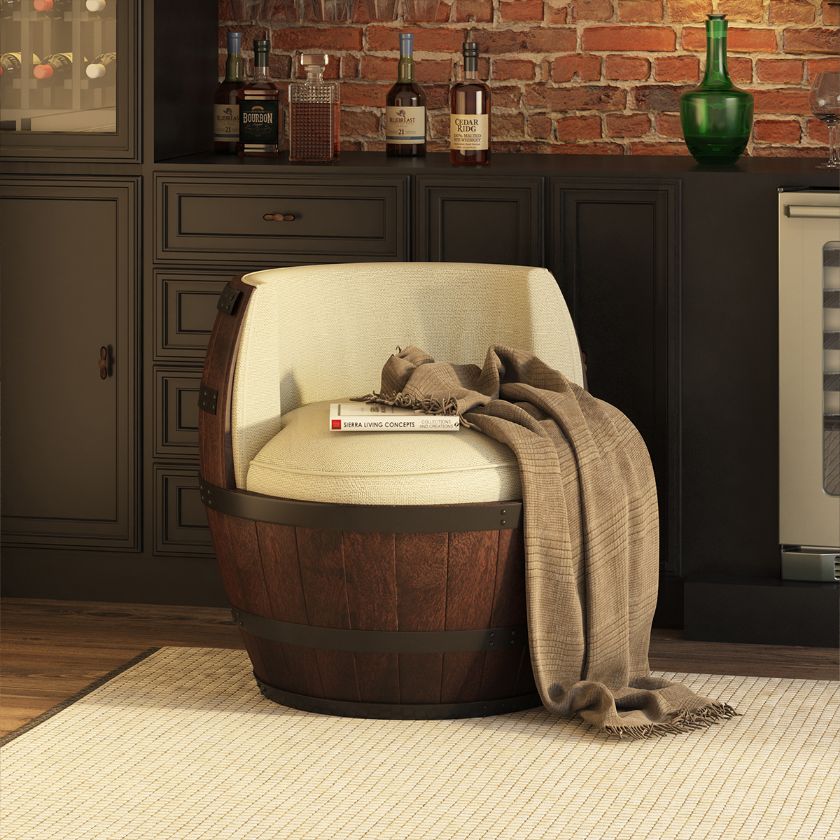 Picture of Pueblo Vintage Rustic Wine Barrel Chairs