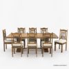 Picture of Darien Transitional Pedestal 8 Chair Dining Table Set