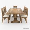 Picture of Darien Transitional Pedestal 8 Chair Dining Table Set