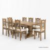 Picture of Darien Transitional Pedestal 8 Chair Dining Table Set