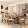 Picture of Darien Transitional Pedestal 8 Chair Dining Table Set