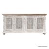 Picture of Shasta Antique Distressed Solid Wood Two Tone Long Sideboard Cabinet