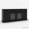 Picture of Clanton Rustic Solid Wood Glass Door 2 Drawer Long Buffet Cabinet