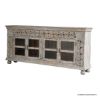 Picture of Guadalupe Traditional Distressed Grey Ornate 4 Display Door Sideboard