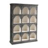 Picture of Camarillo Vintage Hand Carved Rustic Charcoal Black 12 Shelf Bookcase