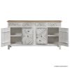Picture of Inyo Antique Large Hand Carved 4 Drawer Two Tone Long Sideboard