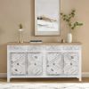 Picture of Inyo Antique Large Hand Carved 4 Drawer Two Tone Long Sideboard