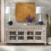 Picture of Guadalupe Traditional Distressed Grey Ornate 4 Display Door Sideboard
