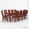 Picture of Colonial American Large Rustic Wood Dining Room Table Set