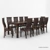 Picture of Colonial American Large Rustic Wood Dining Room Table Set