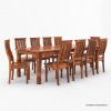 Picture of Colonial American Large Rustic Wood Dining Room Table Set