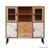 Picture of Torrance Rustic Solid Wood Mid Century Modern Display Cabinet
