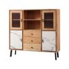Picture of Torrance Rustic Solid Wood Mid Century Modern Display Cabinet
