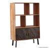Picture of Plumas Industrial Natural Solid Wood 2 Door Display Bookshelf (53")