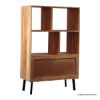 Picture of Plumas Industrial Natural Solid Wood 2 Door Display Bookshelf (53")