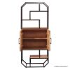 Picture of Stanislaus Industrial Rustic 2 Fluted Door Tall Display Bookshelf
