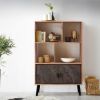 Picture of Plumas Industrial Natural Solid Wood 2 Door Display Bookshelf (53")