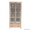 Picture of Yolo Vintage Style Two Tone Handcarved Wooden Armoire with Two Drawers