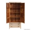 Picture of Yolo Vintage Style Two Tone Handcarved Wooden Armoire with Two Drawers