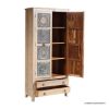 Picture of Yolo Vintage Style Two Tone Handcarved Wooden Armoire with Two Drawers