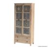 Picture of Yolo Vintage Style Two Tone Handcarved Wooden Armoire with Two Drawers