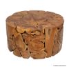Picture of Guilford Antique Outdoor Round Teak Slice Coffee Table
