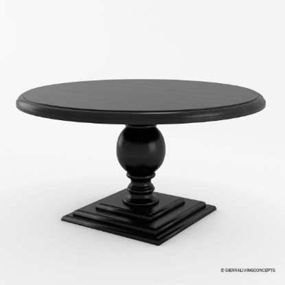 Picture of Cloverdale Rustic Solid Wood Pedestal Round Dining Table