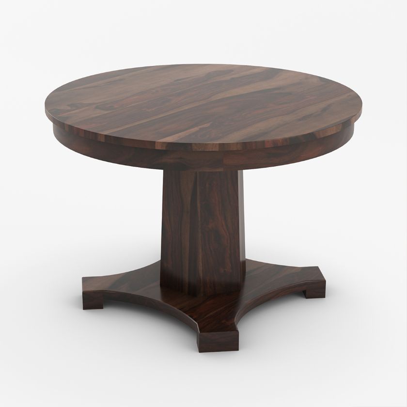 Picture of Kanab Rustic Solid Wood Pedestal Round Top Kitchen Table