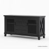 Picture of Antwerp Solid Wood 4 Drawer Large Sideboard Cabinet with Glass Door