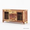 Picture of Antwerp Solid Wood 4 Drawer Large Sideboard Cabinet with Glass Door
