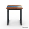 Picture of Pixley Industrial Acacia Wood Blue Epoxy End Table
