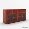 Picture of Evanston Rustic Solid Wood Black Buffet Cabinet with Glass Door