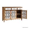 Picture of Cayucos Traditional Rustic Solid Wood Fretwork 3 Door White Sideboard