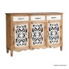 Picture of Cayucos Traditional Rustic Solid Wood Fretwork 3 Door White Sideboard