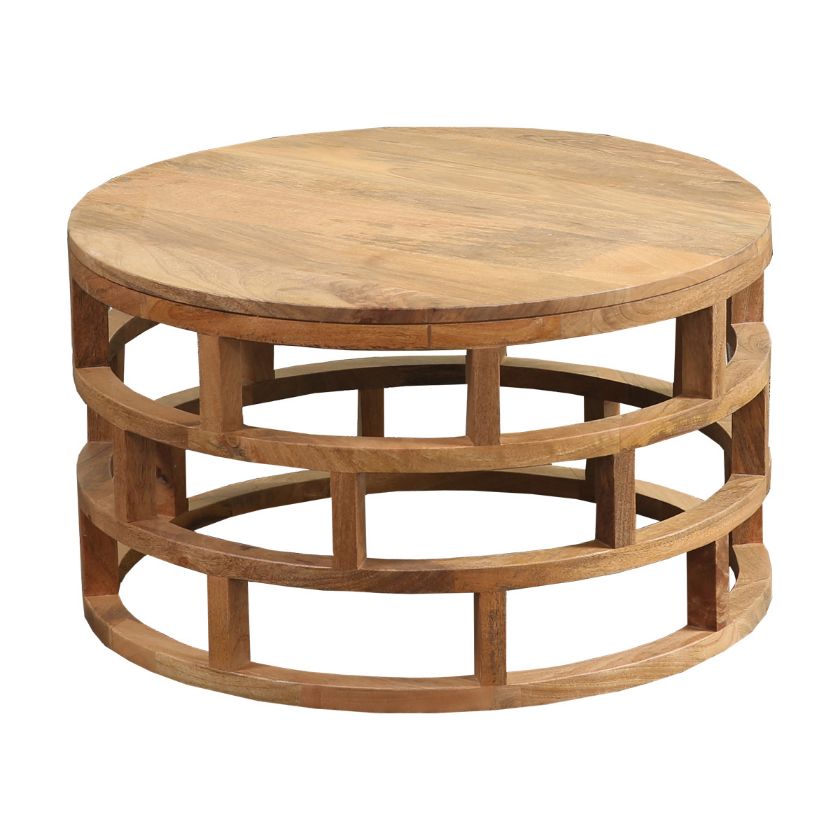 Picture of Saranap Geometric Rustic Round Coffee Table