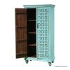 Picture of Gerber Freestanding Distressed Blue Small Armoire 