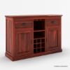 Picture of Rustic Solid Wood Large Sideboard With Wine Bar Storage