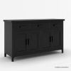 Picture of Delaware Solid Wood 3 Drawer Rustic Sideboard Cabinet