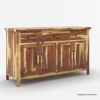 Picture of Delaware Solid Wood 3 Drawer Rustic Sideboard Cabinet