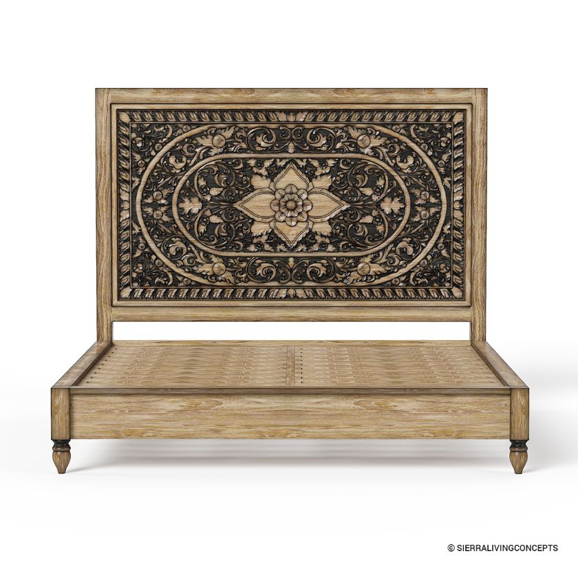 Picture of Treviso Rustic Solid Wood Moroccan Style Platform Bed
