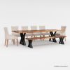 Picture of Penngrove Epoxy Live Edge Dining Table Set with Bench