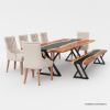 Picture of Penngrove Epoxy Live Edge Dining Table Set with Bench