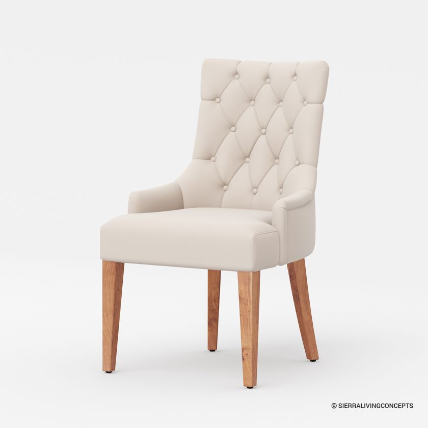 Picture of Penngrove Wing Back Tufted Beige Upholstered Dining Chair